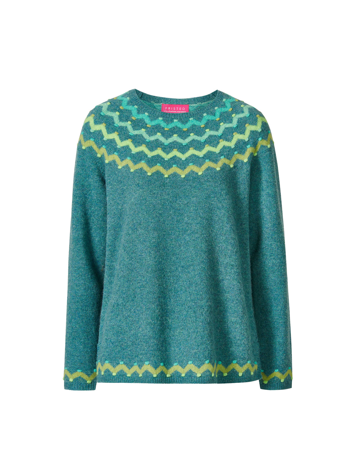 Sweater aus Lammwolle mit dekorativem Jacquardmuster