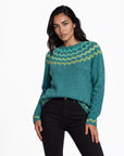 Sweater aus Lammwolle mit dekorativem Jacquardmuster