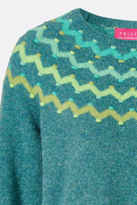 Sweater aus Lammwolle mit dekorativem Jacquardmuster