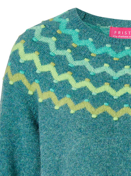Sweater aus Lammwolle mit dekorativem Jacquardmuster