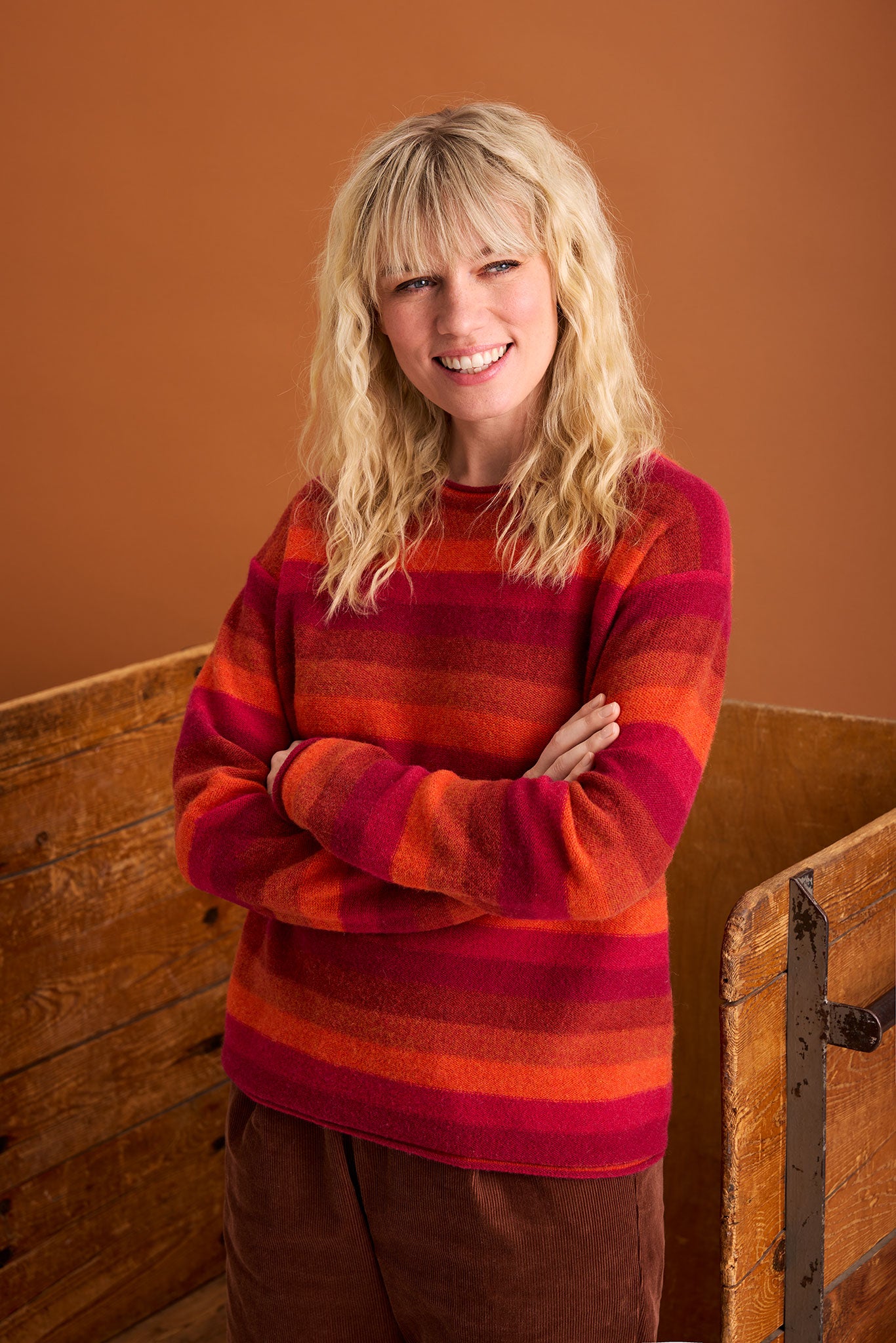 Sweater aus Lammwolle mit Streifenmuster