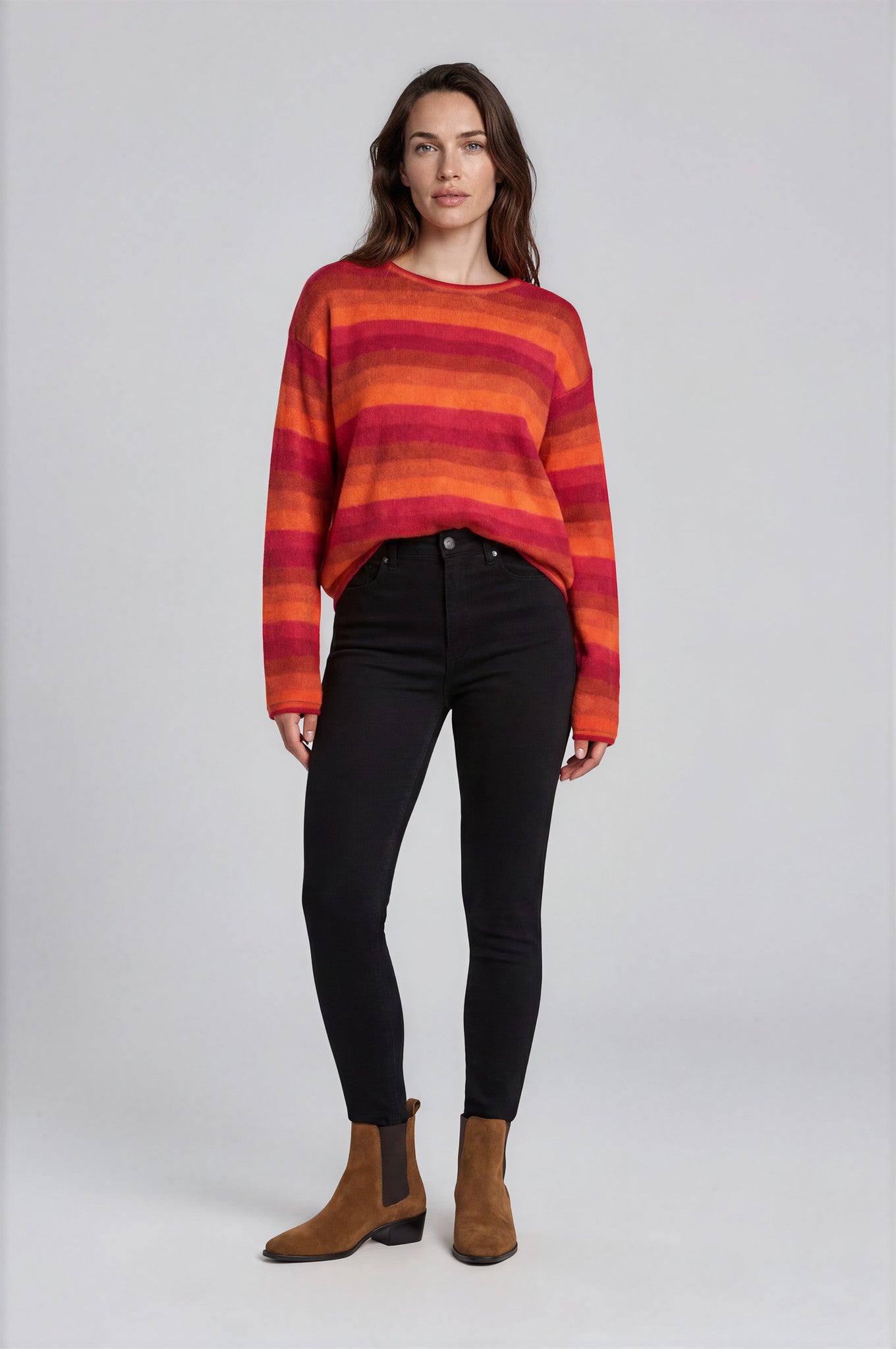 Sweater aus Lammwolle mit Streifenmuster