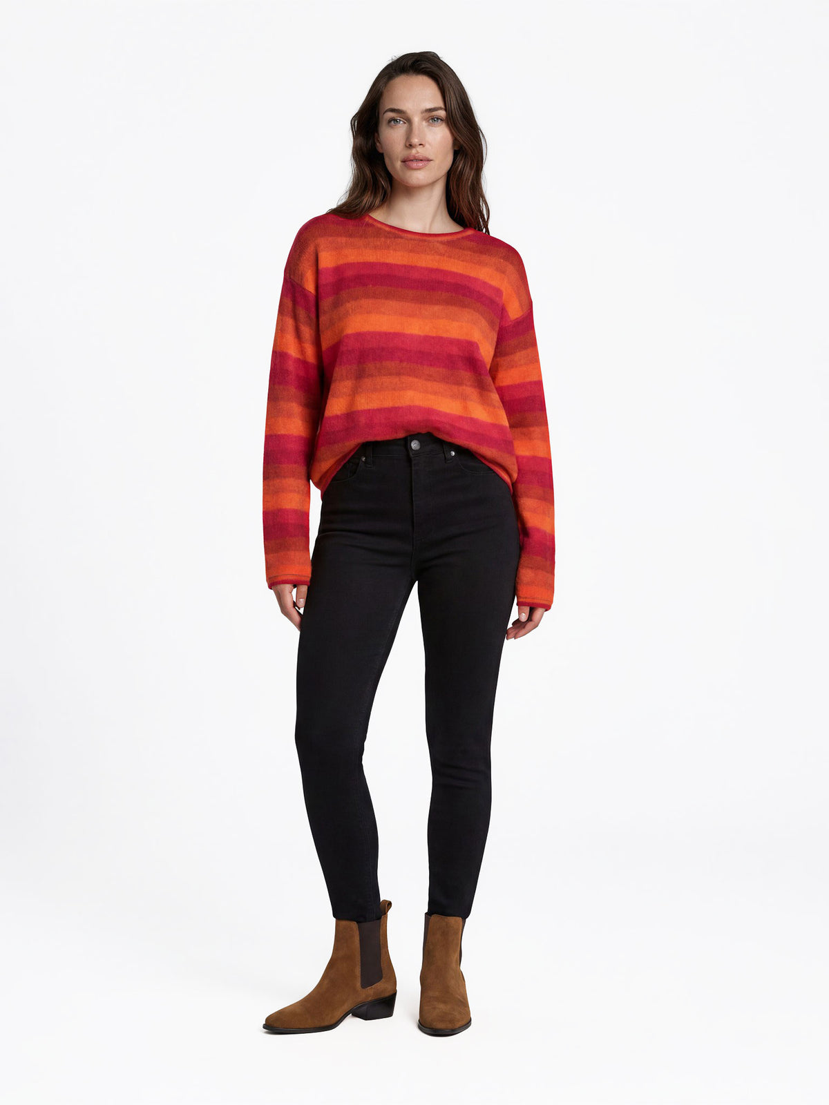 Sweater aus Lammwolle mit Streifenmuster
