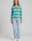 Cardigan aus Lammwolle mit Streifenmuster