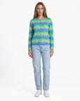 Cardigan aus Lammwolle mit Streifenmuster