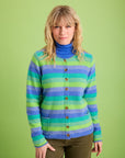 Cardigan aus Lammwolle mit Streifenmuster