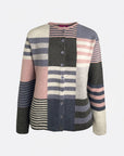 Cardigan aus Lammwolle mit Patchwork-Muster