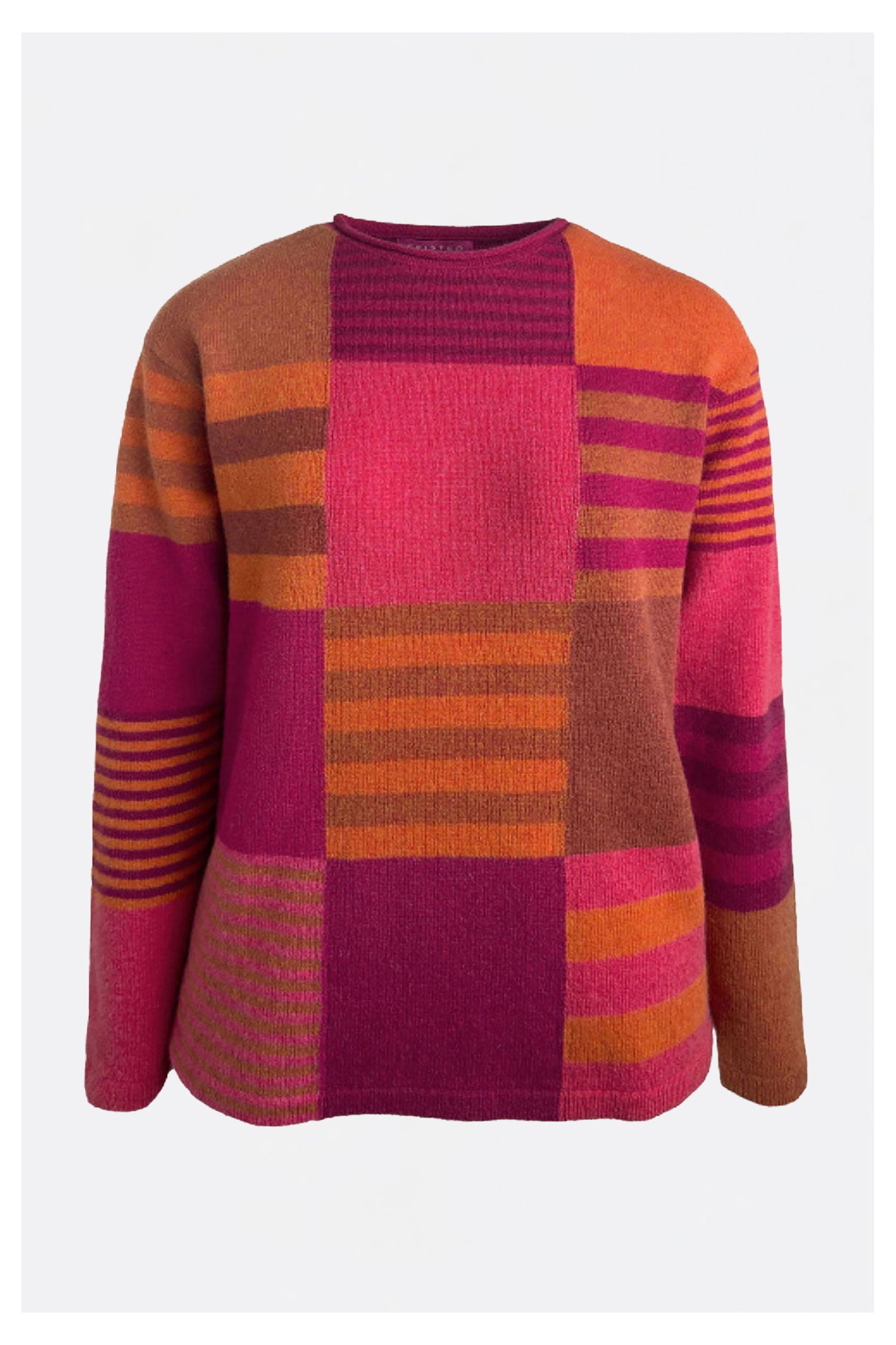 Sweater aus Lammwolle im Patchwork-Design