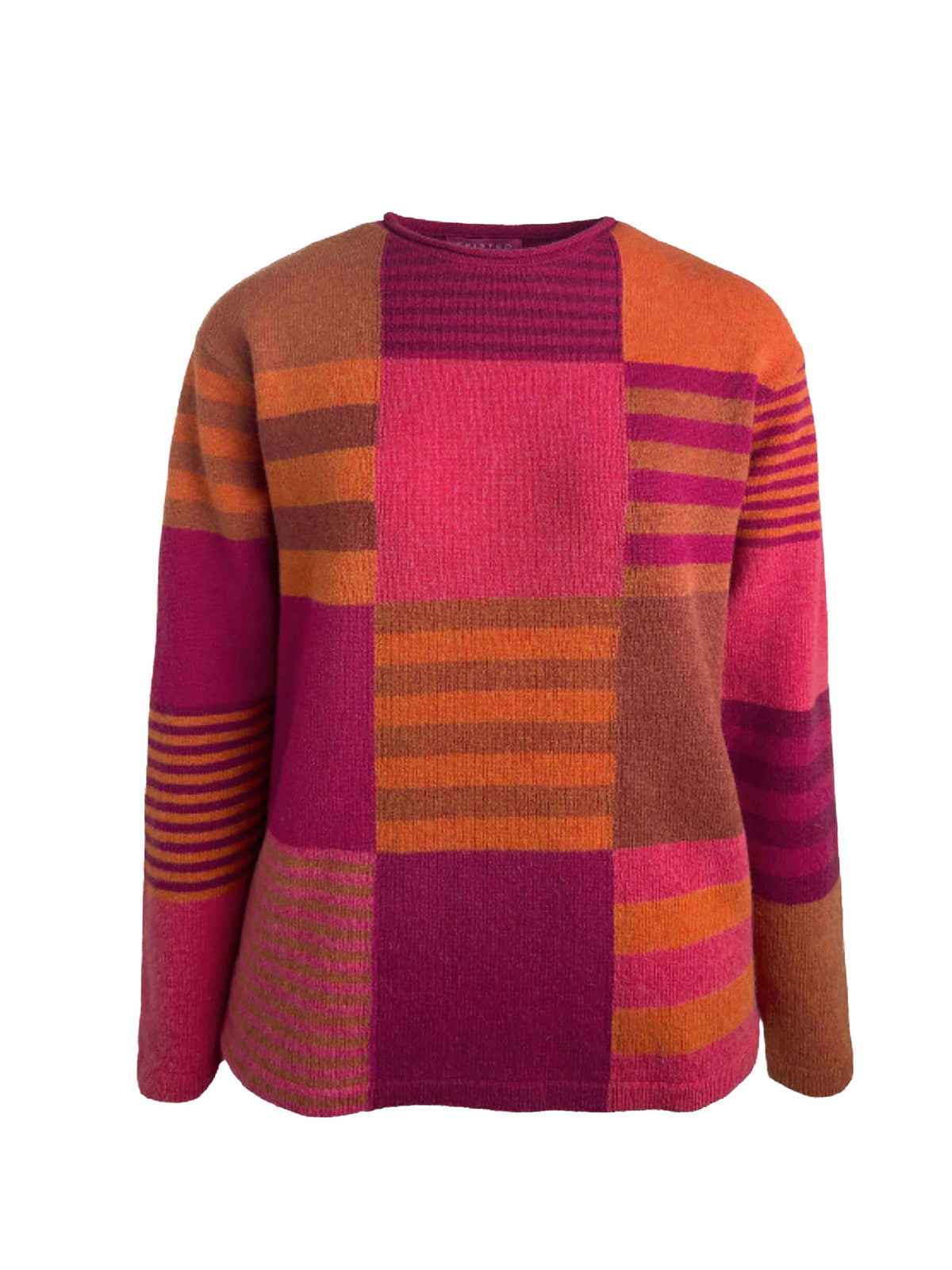 Sweater aus Lammwolle im Patchwork-Design