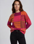Sweater aus Lammwolle im Patchwork-Design