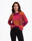 Sweater aus Lammwolle im Patchwork-Design