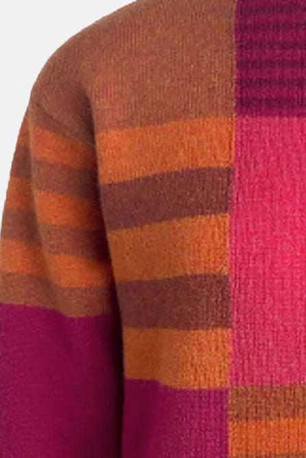 Sweater aus Lammwolle im Patchwork-Design