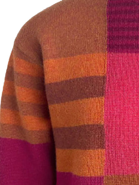 Sweater aus Lammwolle im Patchwork-Design