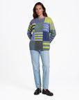 Sweater aus Lammwolle im Patchwork-Design