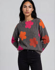 Sweater aus Lammwolle mit Blumenmuster