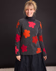 Sweater aus Lammwolle mit Blumenmuster