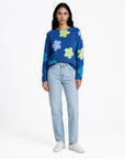 Sweater aus Lammwolle mit Blumenmuster