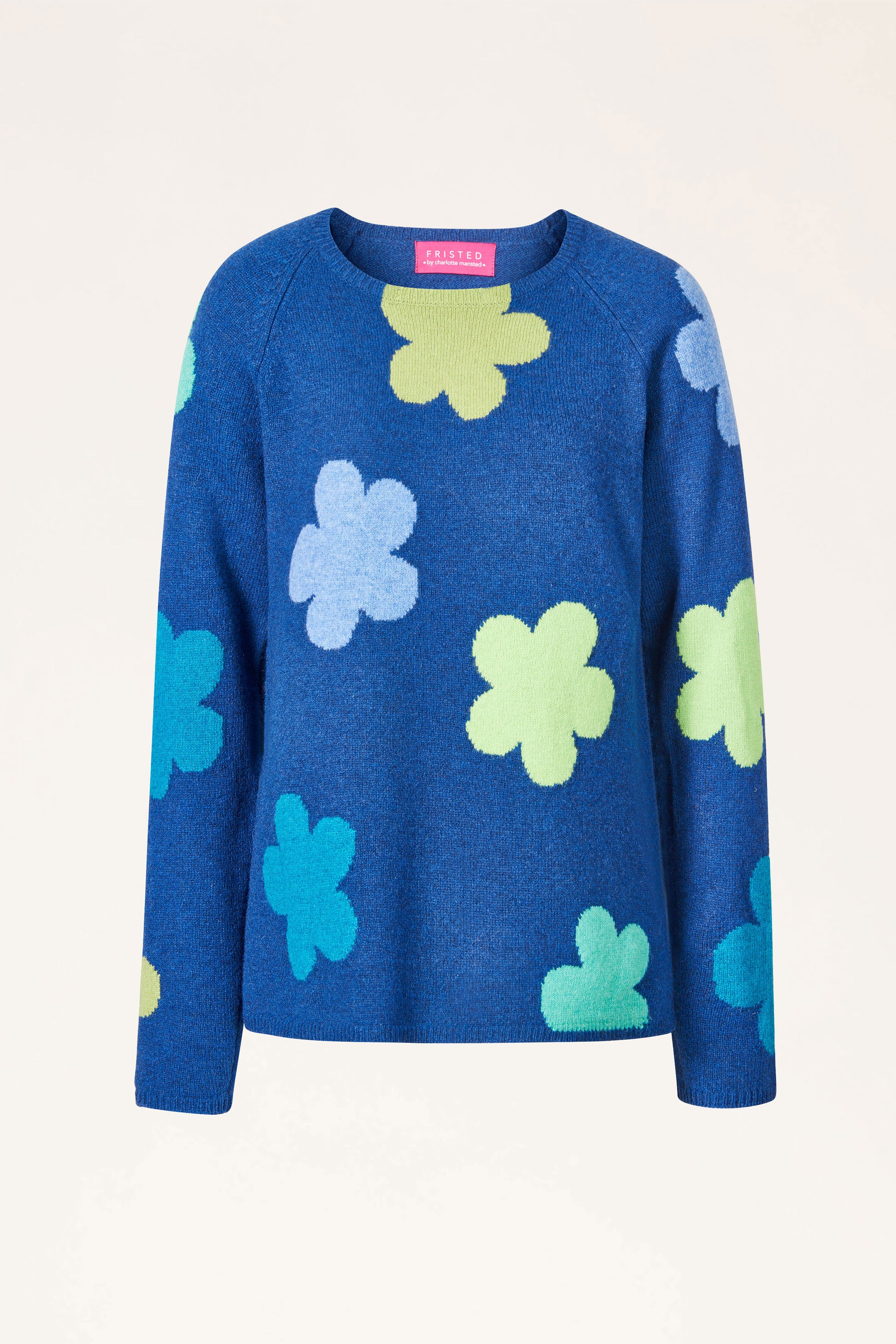 Sweater aus Lammwolle mit Blumenmuster