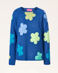 Sweater aus Lammwolle mit Blumenmuster