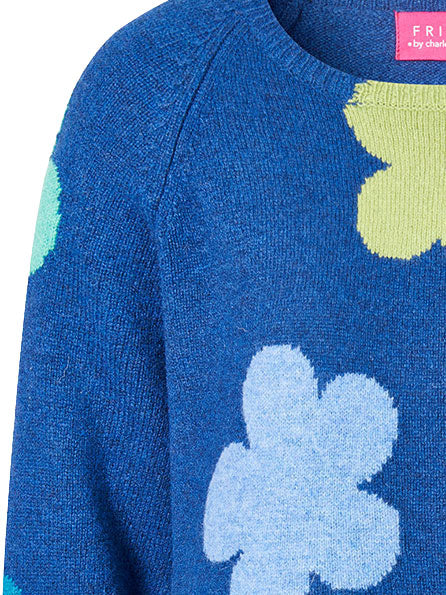 Sweater aus Lammwolle mit Blumenmuster