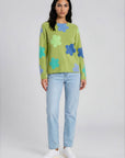 Sweater aus Lammwolle mit Blumenmuster