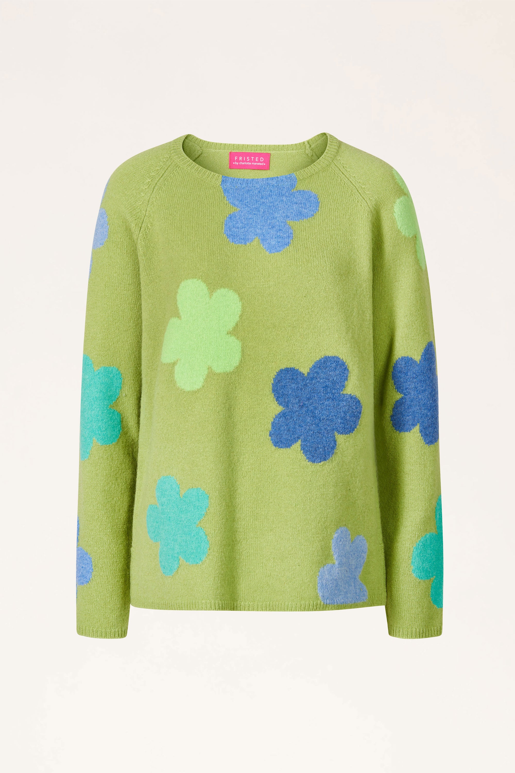 Sweater aus Lammwolle mit Blumenmuster