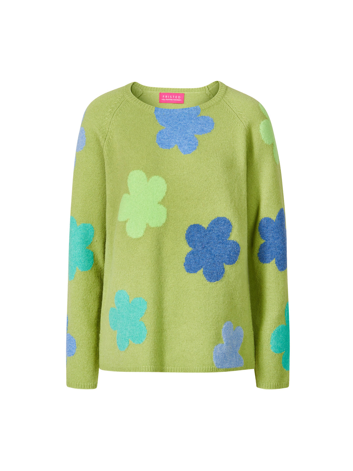 Sweater aus Lammwolle mit Blumenmuster