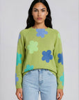 Sweater aus Lammwolle mit Blumenmuster