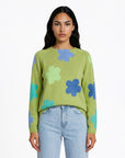 Sweater aus Lammwolle mit Blumenmuster