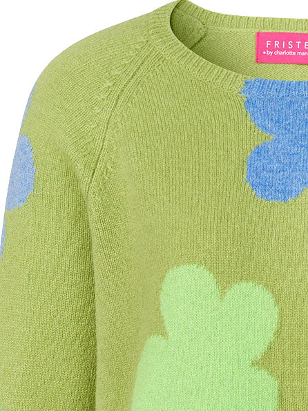 Sweater aus Lammwolle mit Blumenmuster