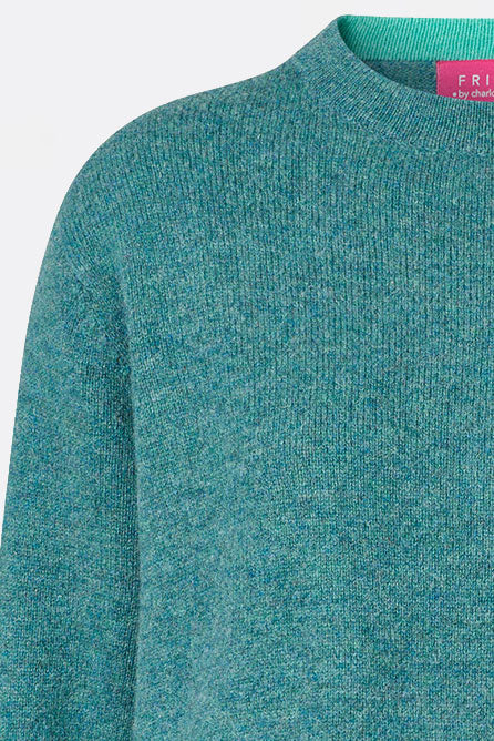 Sweater aus Lammwolle mit Melange-Optik
