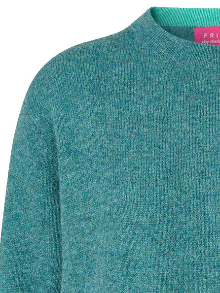 Sweater aus Lammwolle mit Melange-Optik