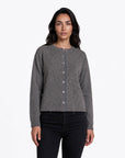 Cardigan aus Lammwolle mit Melange-Optik