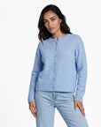 Cardigan aus Lammwolle mit Melange-Optik