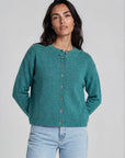 Cardigan aus Lammwolle mit Melange-Optik