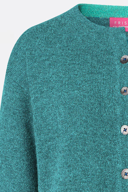 Cardigan aus Lammwolle mit Melange-Optik