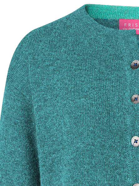 Cardigan aus Lammwolle mit Melange-Optik