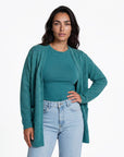 Cardigan aus Lammwolle mit Schalkragen und Melange-Optik