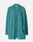 Cardigan aus Lammwolle mit Schalkragen und Melange-Optik