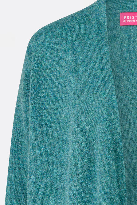 Cardigan aus Lammwolle mit Schalkragen und Melange-Optik