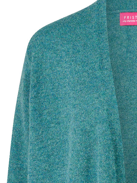 Cardigan aus Lammwolle mit Schalkragen und Melange-Optik